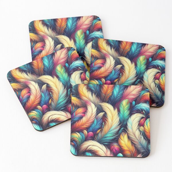 Item preview, Colourful feathers pattern designed and sold by Vkinsify.