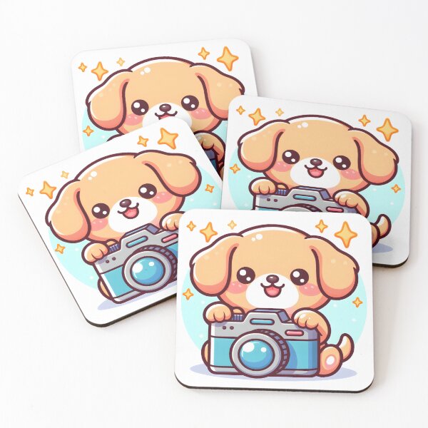 Item preview, Kawaii Puppy Photographer With Camera designed and sold by CanvasCutie.