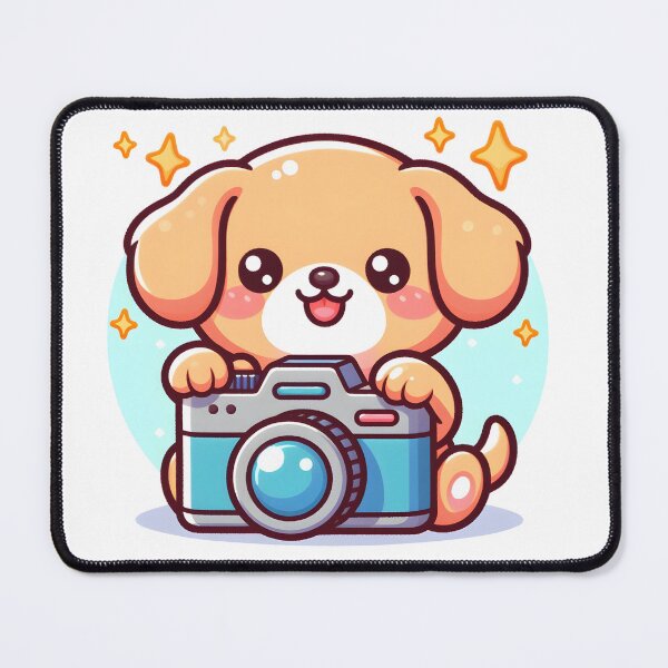 Item preview, Kawaii Puppy Photographer With Camera designed and sold by CanvasCutie.