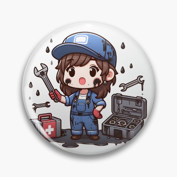 Item preview, Kawaii Mechanic: Covered In Oil Stains designed and sold by CanvasCutie.