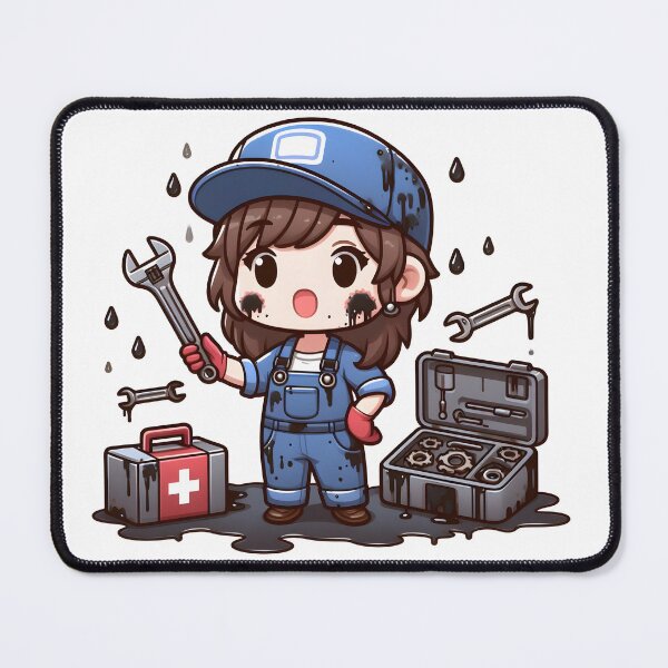 Item preview, Kawaii Mechanic: Covered In Oil Stains designed and sold by CanvasCutie.