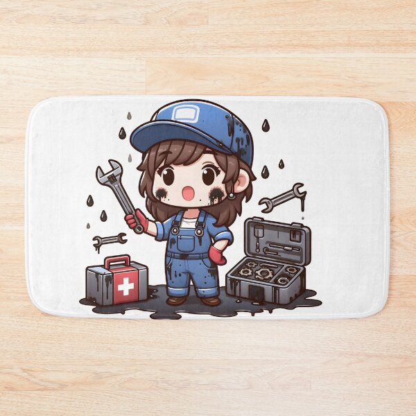 Item preview, Kawaii Mechanic: Covered In Oil Stains designed and sold by CanvasCutie.