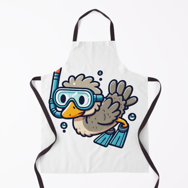 Item preview, Kawaii Ostrich With Snorkel And Flippers designed and sold by CanvasCutie.