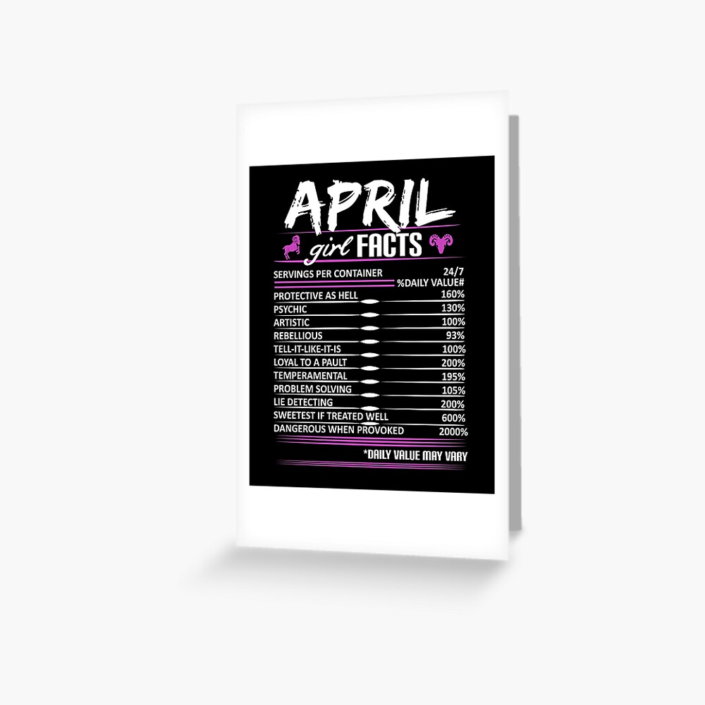 April Girl Facts Servings Per Container Funny Unisex T Shirt Mobile Covers Pillows Etc For Girls Womens Ladies Greeting Card By Burhanjaved Redbubble