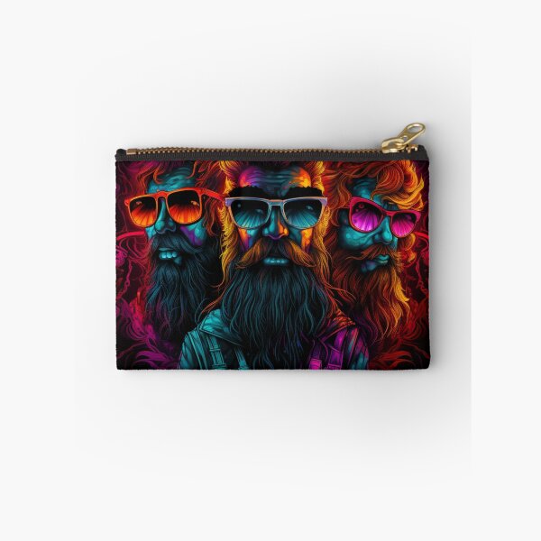 Item preview, three fiery wild men neon orange red pink turquoise red designed and sold by G-M-Designs.