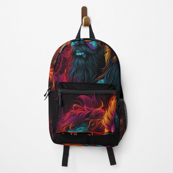 Item preview, three fiery wild men neon orange red pink turquoise red designed and sold by G-M-Designs.