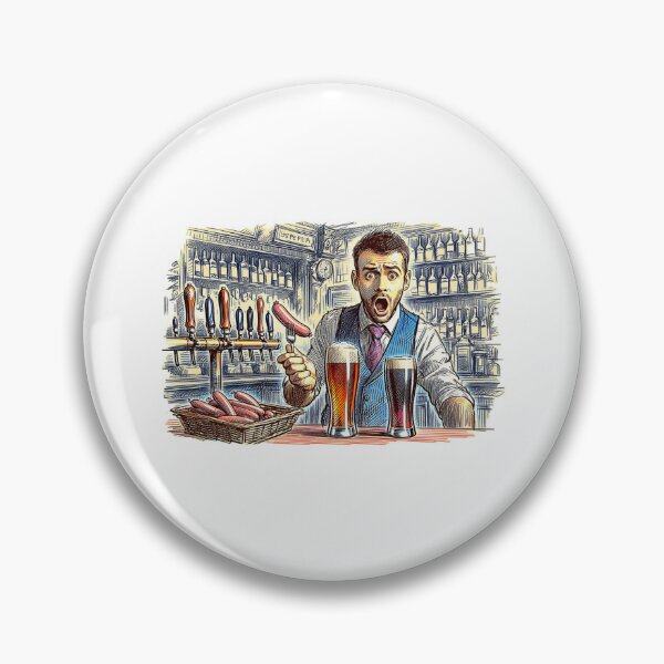 Item preview, Bartender, Barman. Sausage on a Fork. Get Forked designed and sold by Get-Forked.