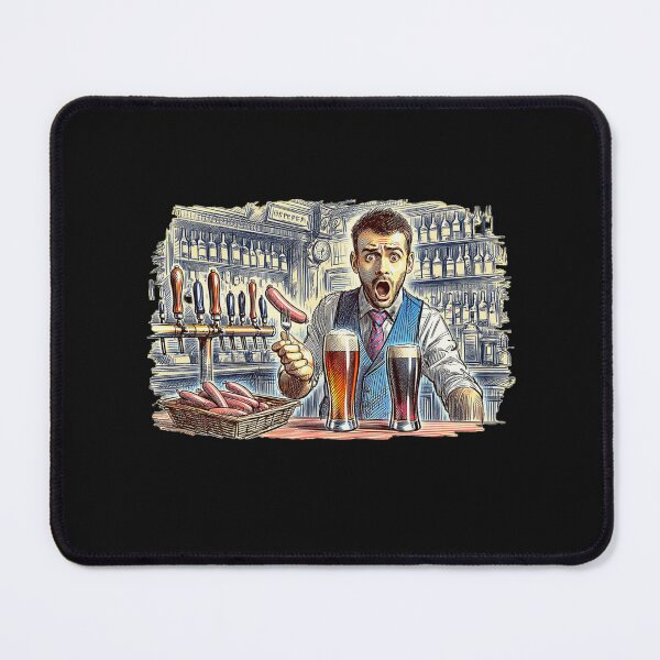 Item preview, Bartender, Barman. Sausage on a Fork. Get Forked designed and sold by Get-Forked.