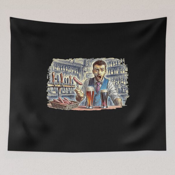 Item preview, Bartender, Barman. Sausage on a Fork. Get Forked designed and sold by Get-Forked.