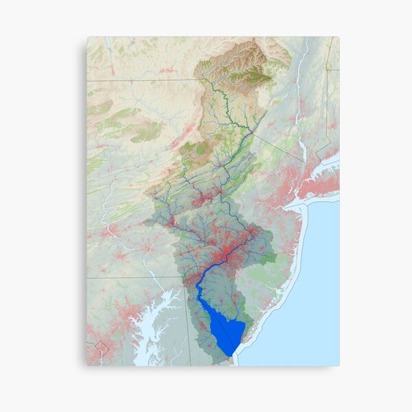 Delaware River Watershed Map Modified Landscape Canvas Print By   Mp,504x498,matte,f8f8f8,t Pad,600x600,f8f8f8.u1 