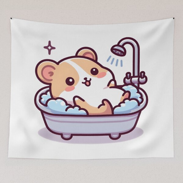 Item preview, Kawaii Hamster With Bathtub designed and sold by CanvasCutie.