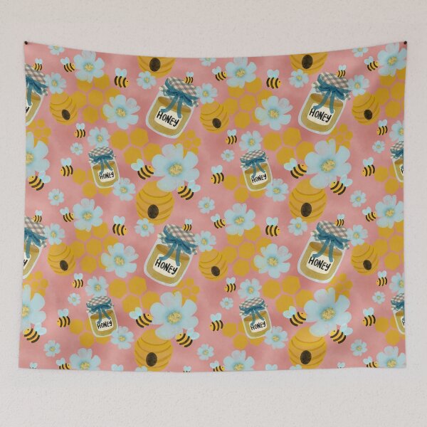 Item preview, Bees and Blooms, Pink designed and sold by serafineaandd.