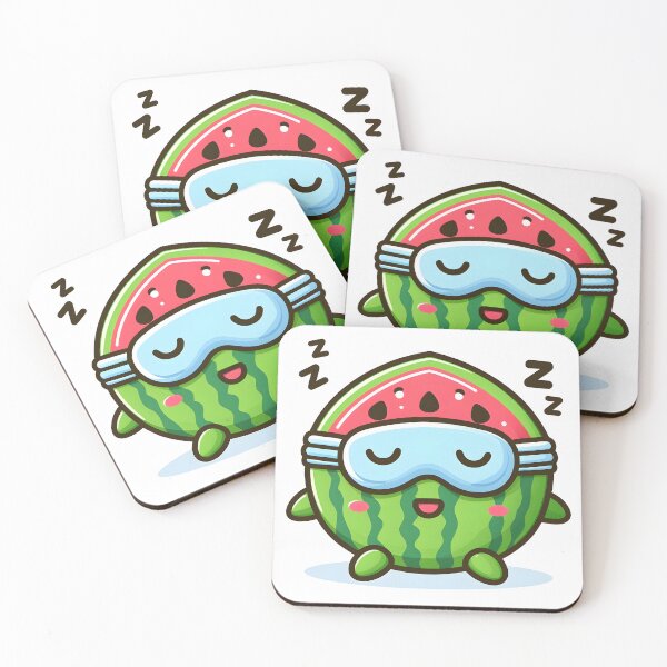 Item preview, Kawaii Watermelon With A Sleeping Mask designed and sold by CanvasCutie.