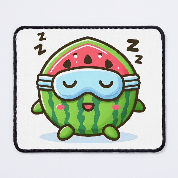 Item preview, Kawaii Watermelon With A Sleeping Mask designed and sold by CanvasCutie.