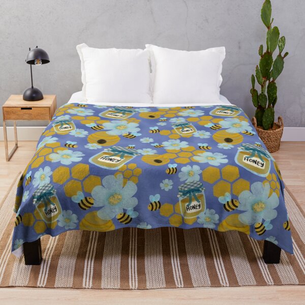Item preview, Bees and Blooms, Indigo designed and sold by serafineaandd.