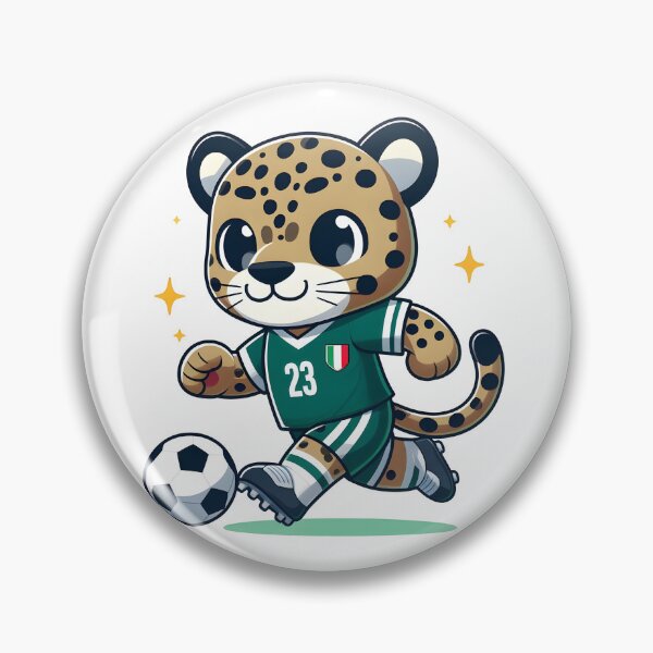 Item preview, Kawaii Jaguar With Soccer Jersey And Cleats Playing Soccer designed and sold by CanvasCutie.