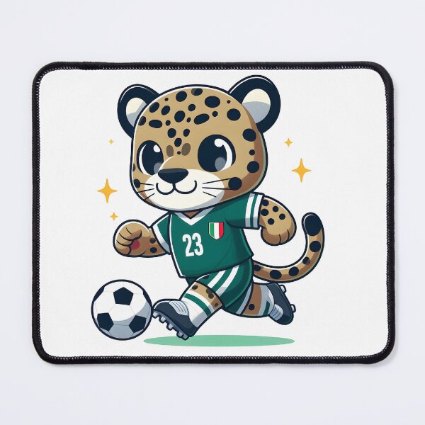 Item preview, Kawaii Jaguar With Soccer Jersey And Cleats Playing Soccer designed and sold by CanvasCutie.