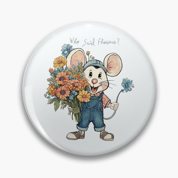Item preview, Who Said Flowers?. Pretty Mouse With A Bouquet Of Flowers. designed and sold by ArmonyforSouls.