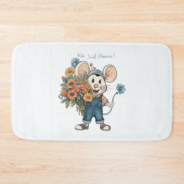 Item preview, Who Said Flowers?. Pretty Mouse With A Bouquet Of Flowers. designed and sold by ArmonyforSouls.