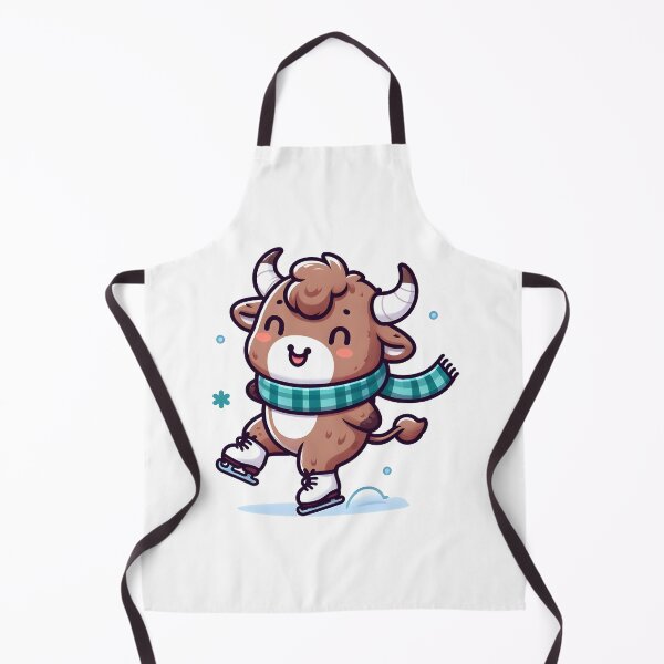 Item preview, Kawaii Playful Minotaur With Scarf Ice Skating designed and sold by CanvasCutie.
