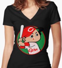 Hiroshima Toyo Carp Women's Fitted V-Neck T-Shirt