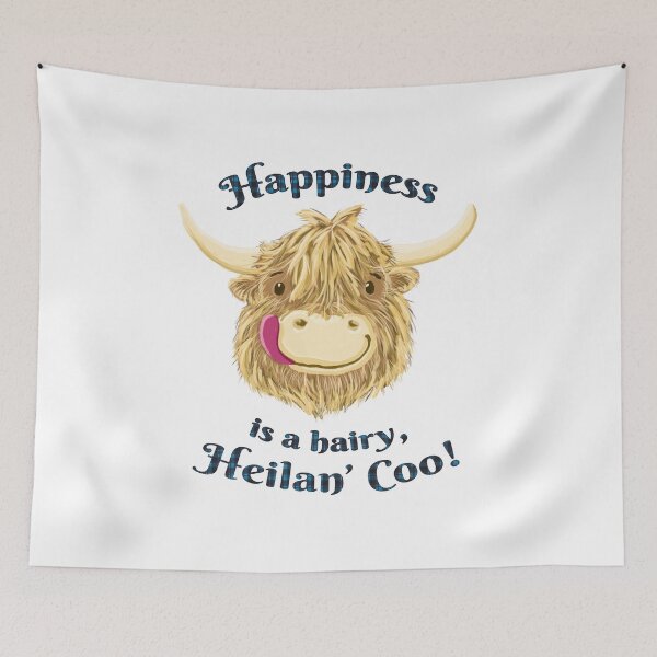 Item preview, Wee Hamish Scottish Highland Cow Happiness Tartan designed and sold by brodyquixote.