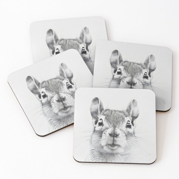 Item preview, Black and white Squirrel pencil drawing designed and sold by Pencil-Art.