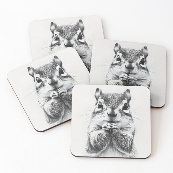 Item preview, Black and white Squirrel pencil drawing designed and sold by Pencil-Art.