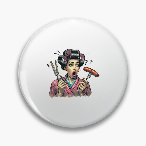Item preview, Hairdresser Lady, sausage on a Fork. Get Forked designed and sold by Get-Forked.