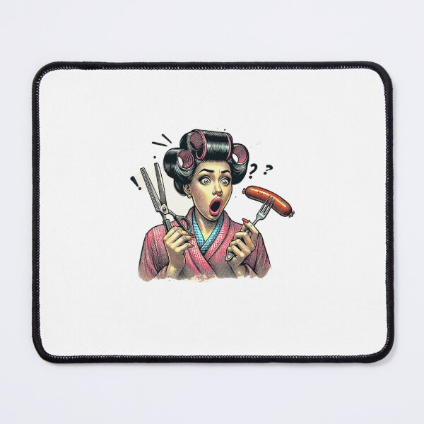 Item preview, Hairdresser Lady, sausage on a Fork. Get Forked designed and sold by Get-Forked.