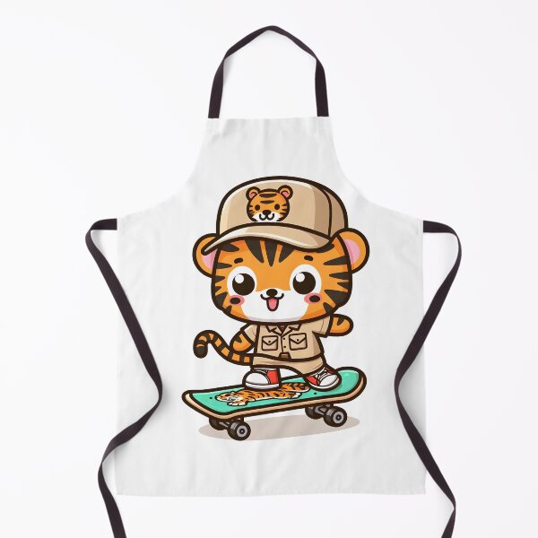 Item preview, Kawaii Zookeeper Skateboarding With A Cool Tiger On A Tiger Print Skateboard designed and sold by CanvasCutie.