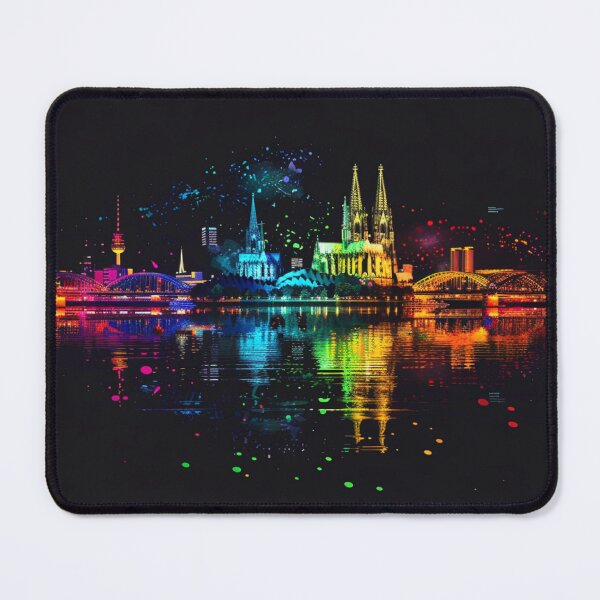 Item preview, Skyline City Cologne neon black yellow red blue orange colorful designed and sold by G-M-Designs.