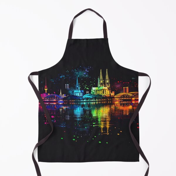 Artikelvorschau, Skyline City Cologne neon schwarz gelb rot blau orange bunt entworfen und verkauft von G-M-Designs.