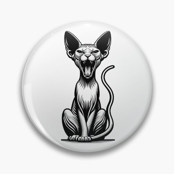 Item preview, The cartoonish sphynx cat is yawning and meowing designed and sold by Svetlana Kalaturskaia.