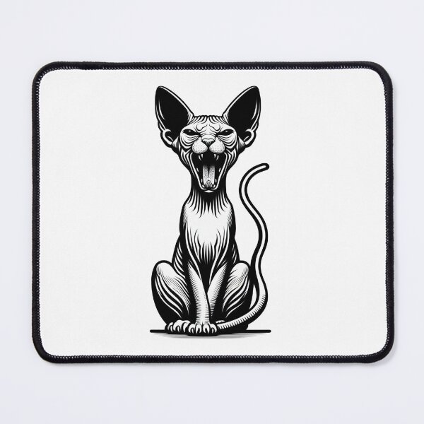 Item preview, The cartoonish sphynx cat is yawning and meowing designed and sold by Svetlana Kalaturskaia.