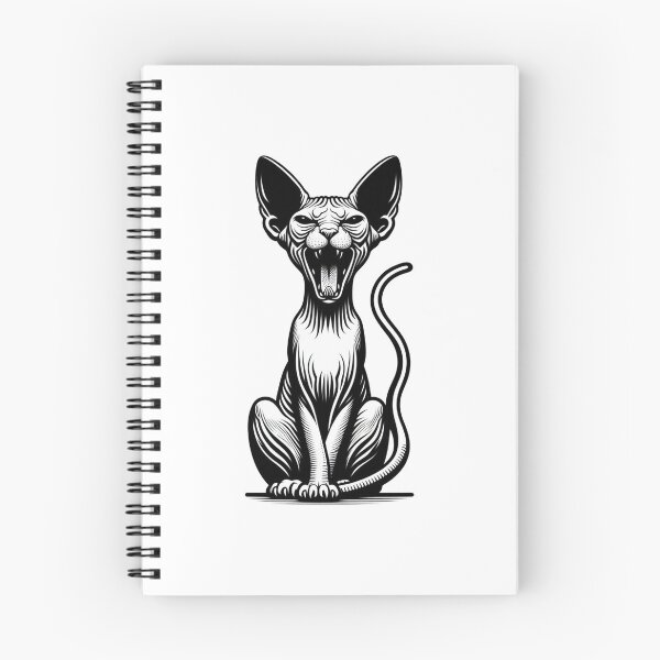 Item preview, The cartoonish sphynx cat is yawning and meowing designed and sold by Svetlana Kalaturskaia.