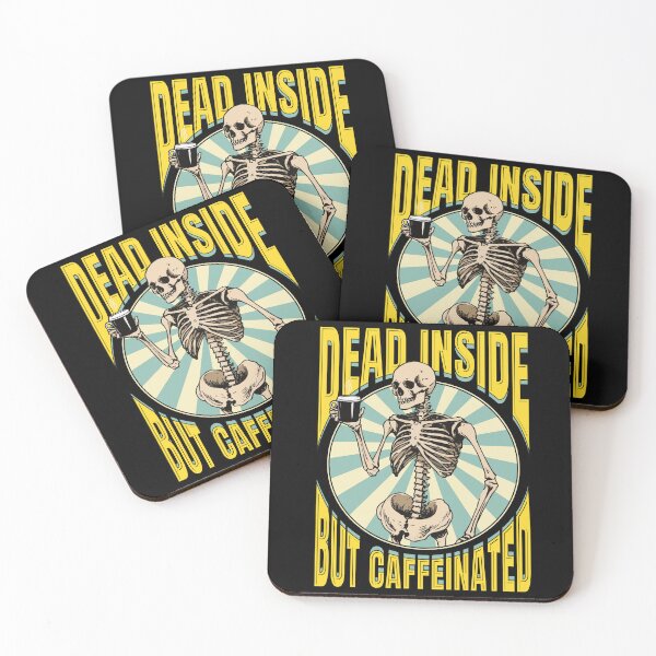 Item preview, Dead Inside But Caffeinated Skeleton Ver 2 designed and sold by thecatcouch.