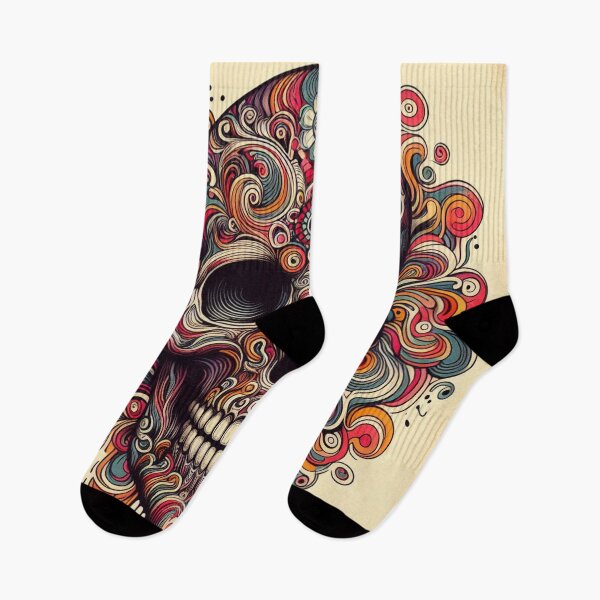 Item preview, trippy psychedelic skull designed and sold by scabsecrete.