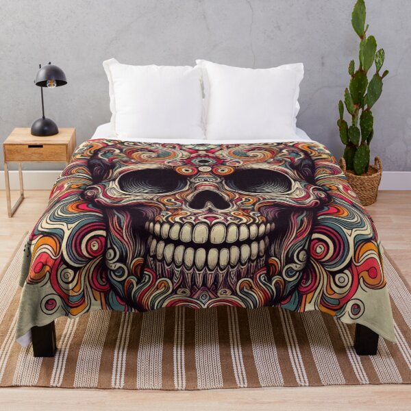 Item preview, trippy psychedelic skull designed and sold by scabsecrete.