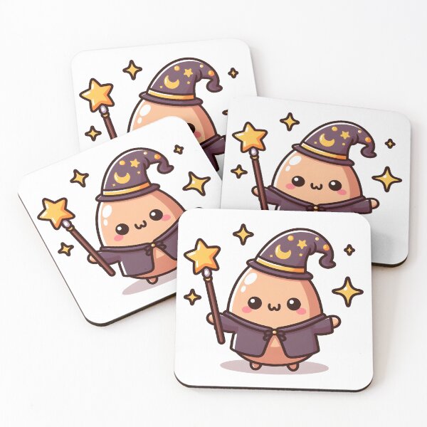 Item preview, Kawaii Egg Holding A Magic Wand Wearing A Wizard Robe designed and sold by CanvasCutie.