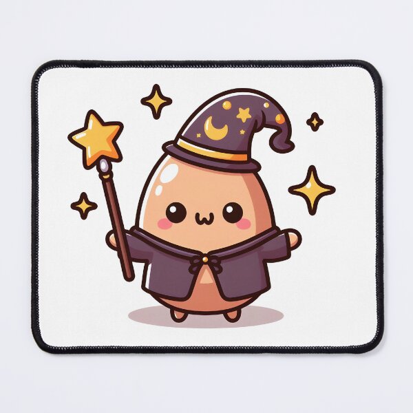 Item preview, Kawaii Egg Holding A Magic Wand Wearing A Wizard Robe designed and sold by CanvasCutie.