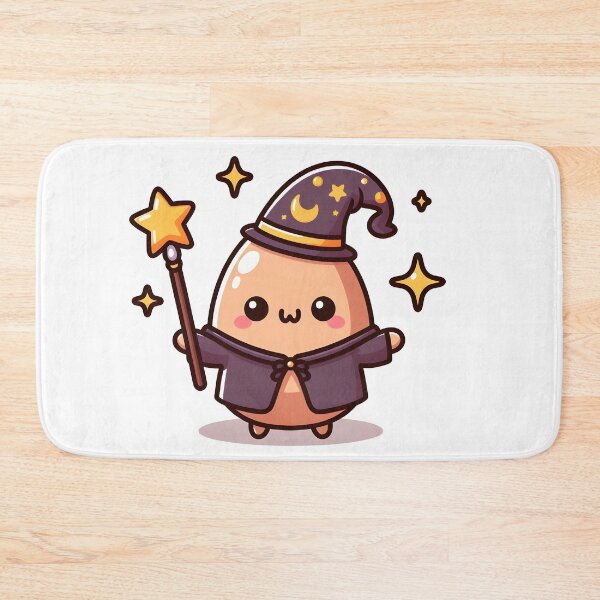 Item preview, Kawaii Egg Holding A Magic Wand Wearing A Wizard Robe designed and sold by CanvasCutie.