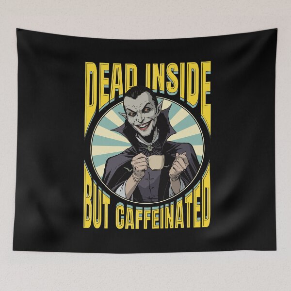 Item preview, Dead Inside But Caffeinated Vampire Ver 2 designed and sold by thecatcouch.