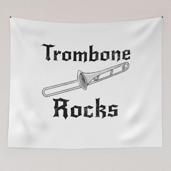 Item preview, Trombone Rocks, Trombonist Goth Heavy Rock Brass Musician designed and sold by doodlerob.