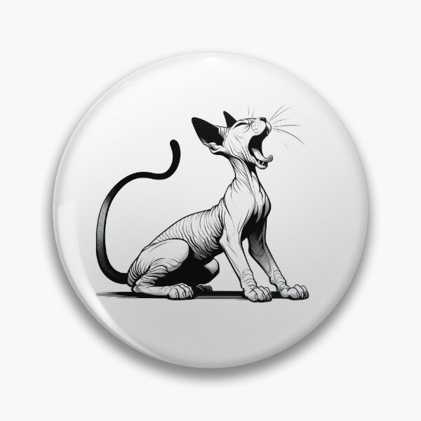Item preview, The cartoonish sphynx cat is yawning designed and sold by Svetlana Kalaturskaia.