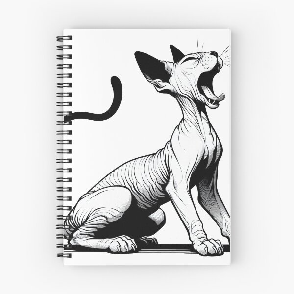 Item preview, The cartoonish sphynx cat is yawning designed and sold by Svetlana Kalaturskaia.