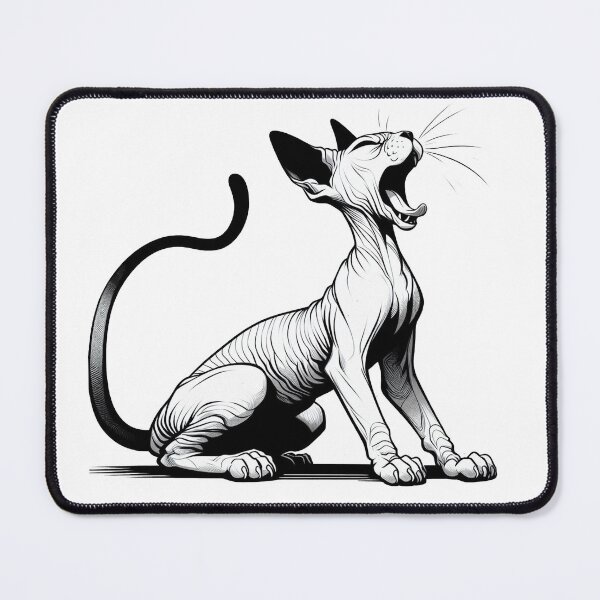 Item preview, The cartoonish sphynx cat is yawning designed and sold by Svetlana Kalaturskaia.