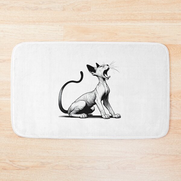 Item preview, The cartoonish sphynx cat is yawning designed and sold by Svetlana Kalaturskaia.