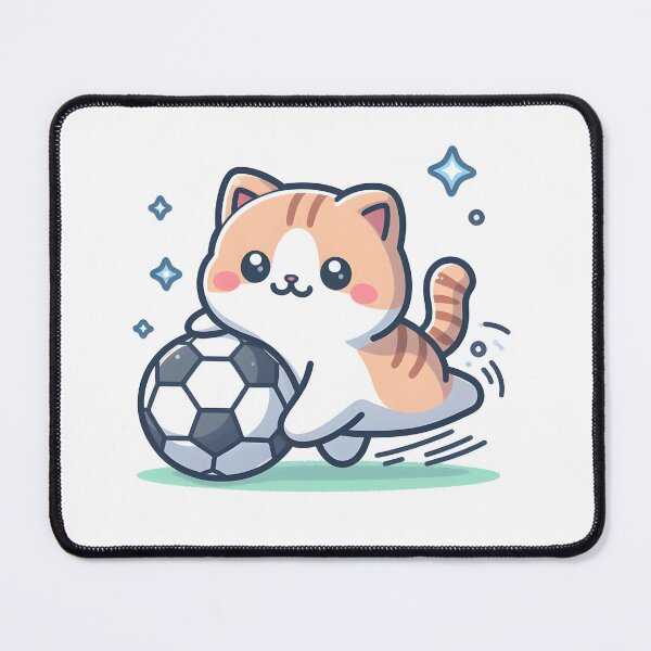 Item preview, Kawaii Cat With Soccer Ball designed and sold by CanvasCutie.