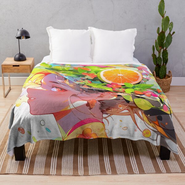 Item preview, Summery Floral Citrus Fantasy Anime Girl designed and sold by bubblegoth.